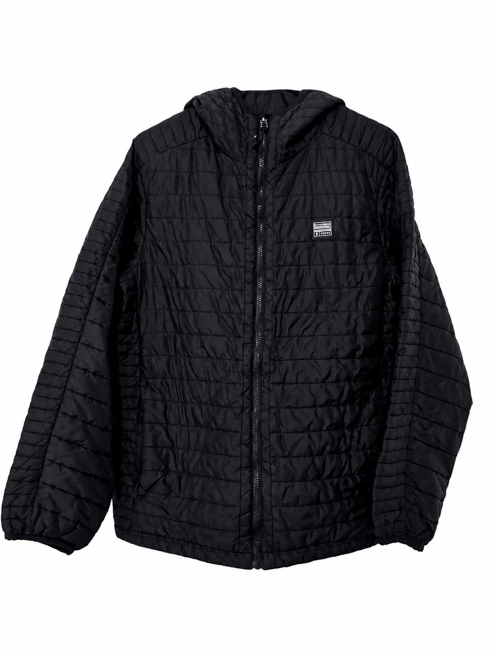 Dutch Bros Black Quilted Hooded Adult Puffer Jacket